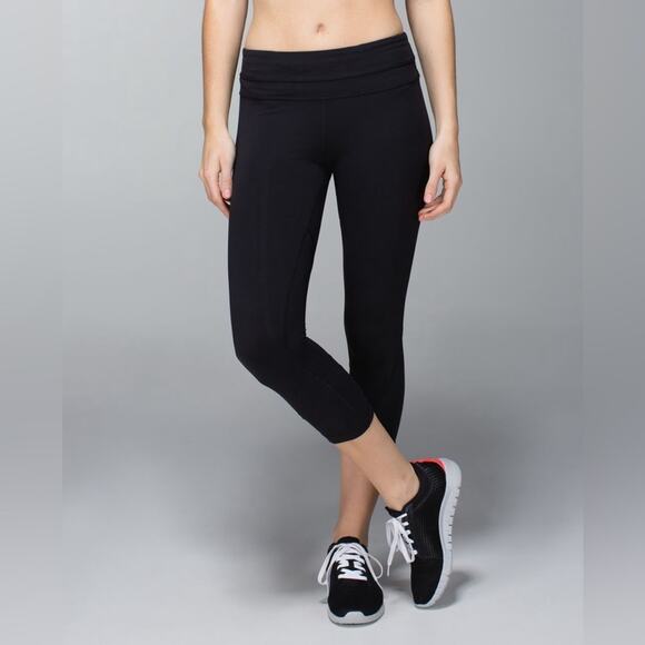 Lululemon Run Inspire Crop II *Luxtreme Black Mesh Leggings Black size 4 - Picture 10 of 12